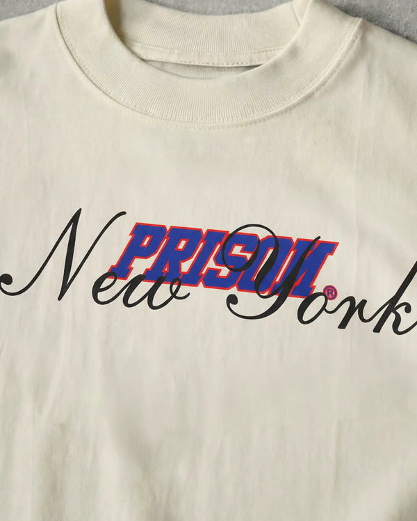 Oversized Graphic T Shirt Prison New York Script