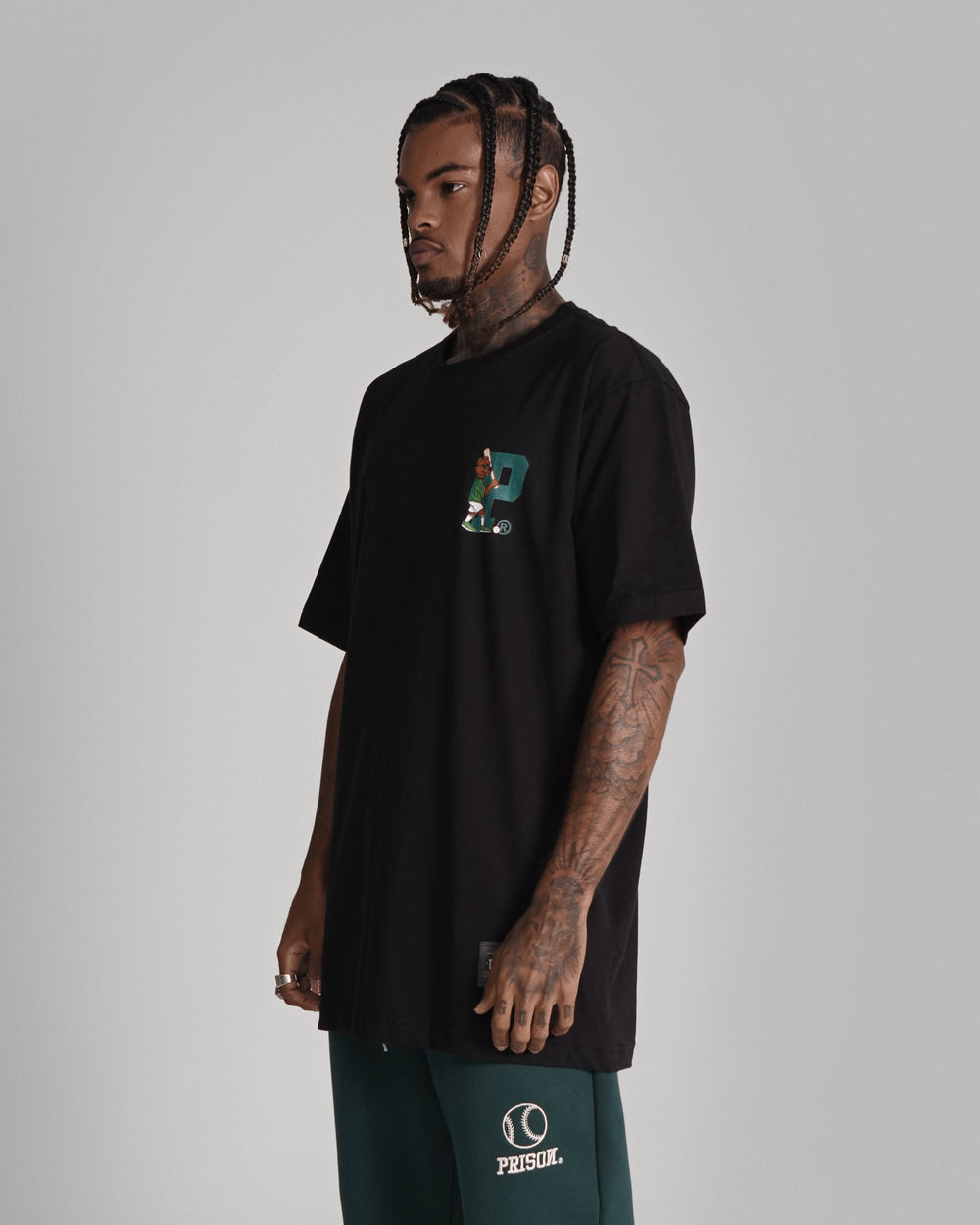 Baseball T-Shirt Black Chest Logo Tee