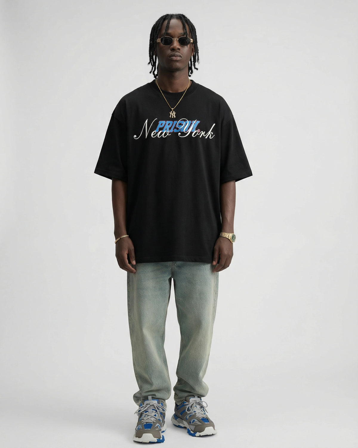 Heavyweight Oversized T Shirt NY Black
