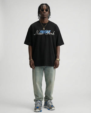 Heavyweight Oversized T Shirt NY Black