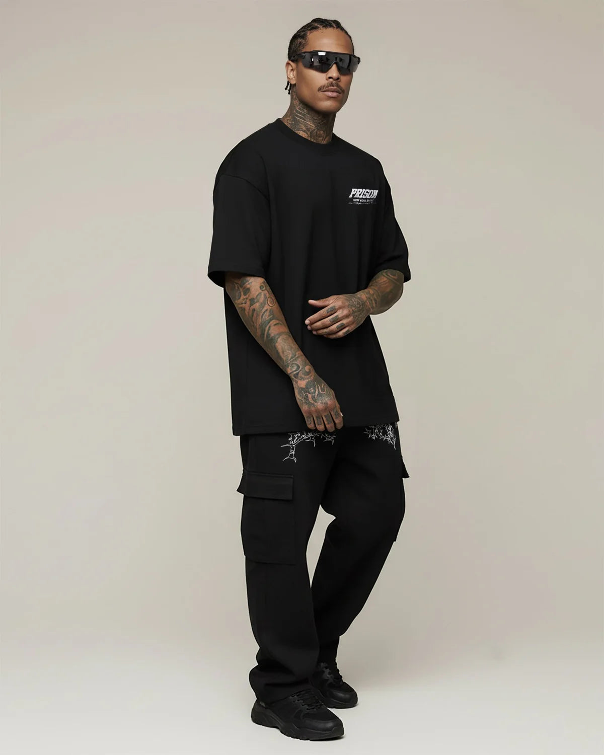 Box essentials black oversized t-shirt
