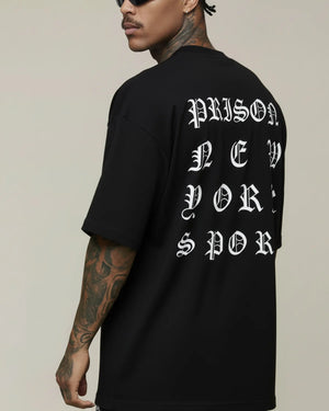 Black gothic metal oversized t-shirt