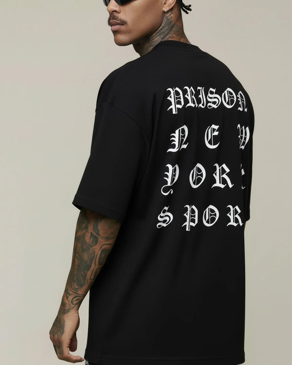 Black gothic metal oversized t-shirt