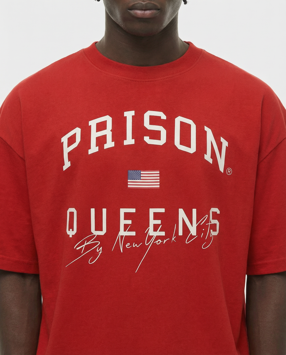 Oversized queens nyc tshirt red