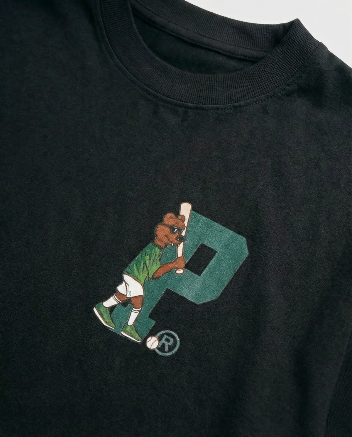 Baseball T-Shirt Black Chest Logo Tee