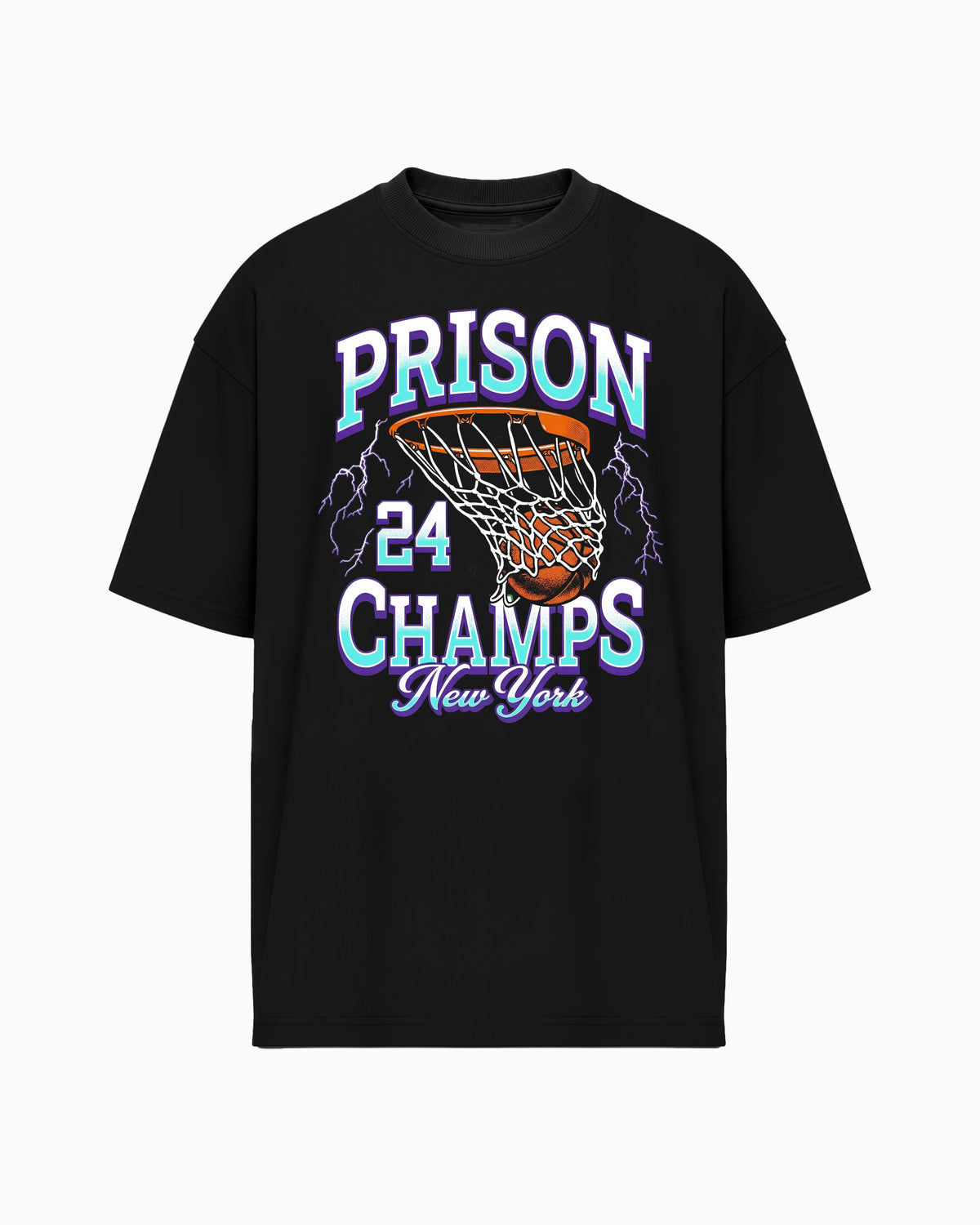 24 Champs Basketball Graphic Tshirt Black