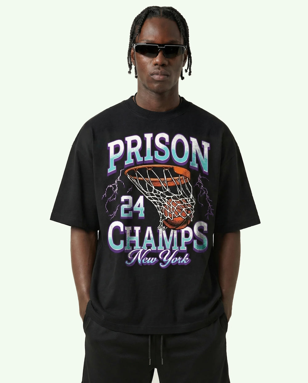 24 Champs Basketball Graphic Tshirt Black