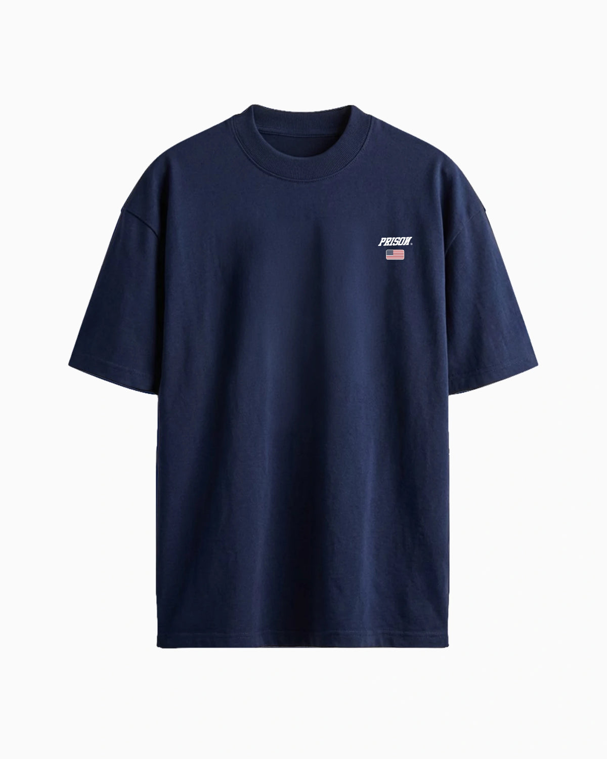 T Shirt Essentials Prison USA Flag Logo Navy