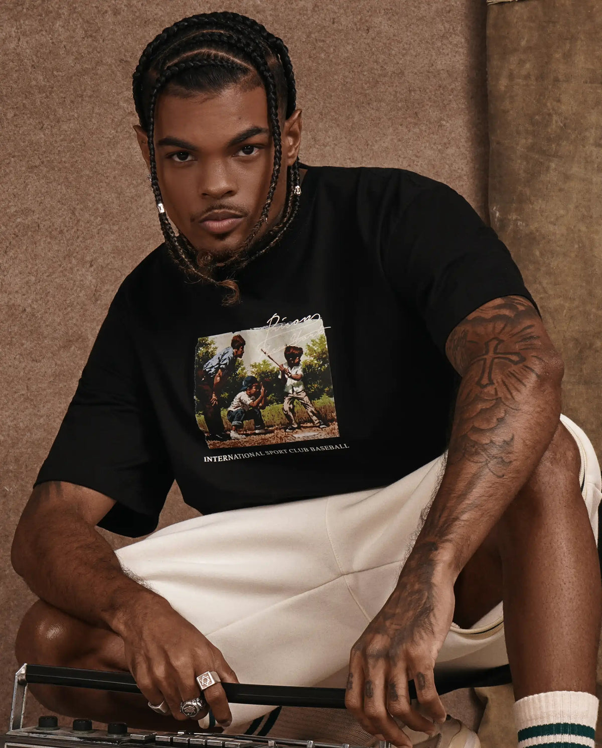 Prison Baseball Tee Vintage Graphic Black