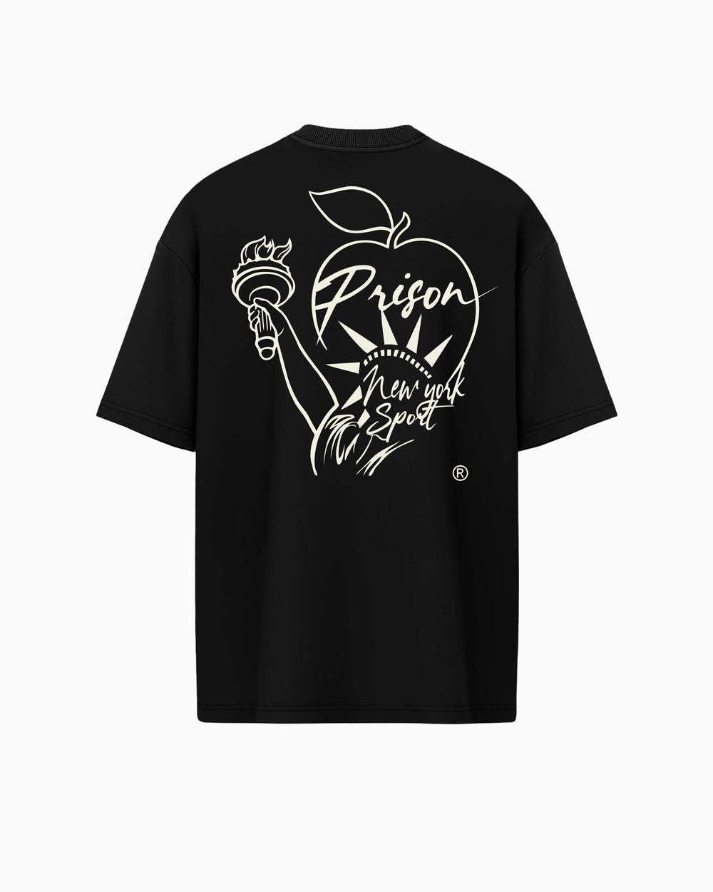 Oversized Graphic T Shirt Statue of Liberty Black