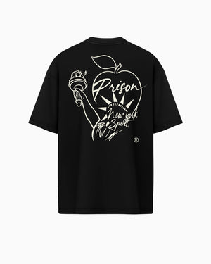 Oversized Graphic T Shirt Statue of Liberty Black