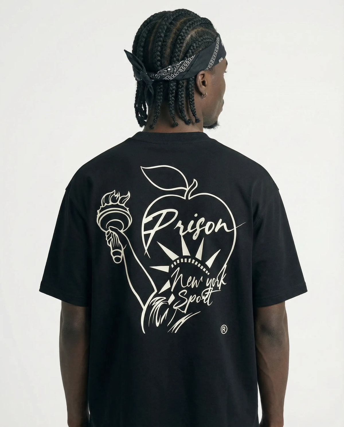 Oversized Graphic T Shirt Statue of Liberty Black