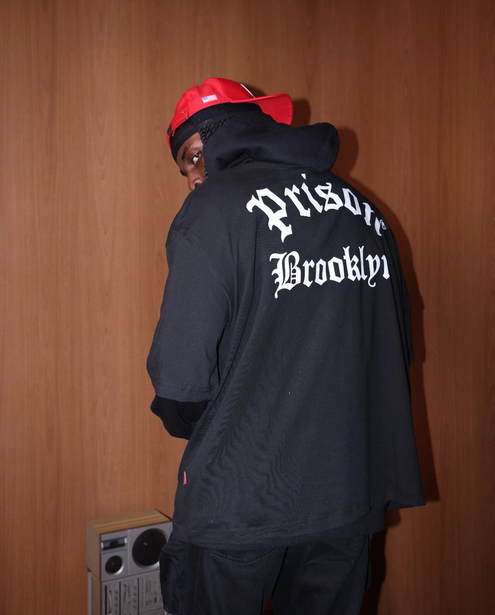 Oversized T Shirt Prison Brooklyn Black.