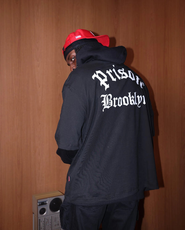 Oversized T Shirt Prison Brooklyn Black.