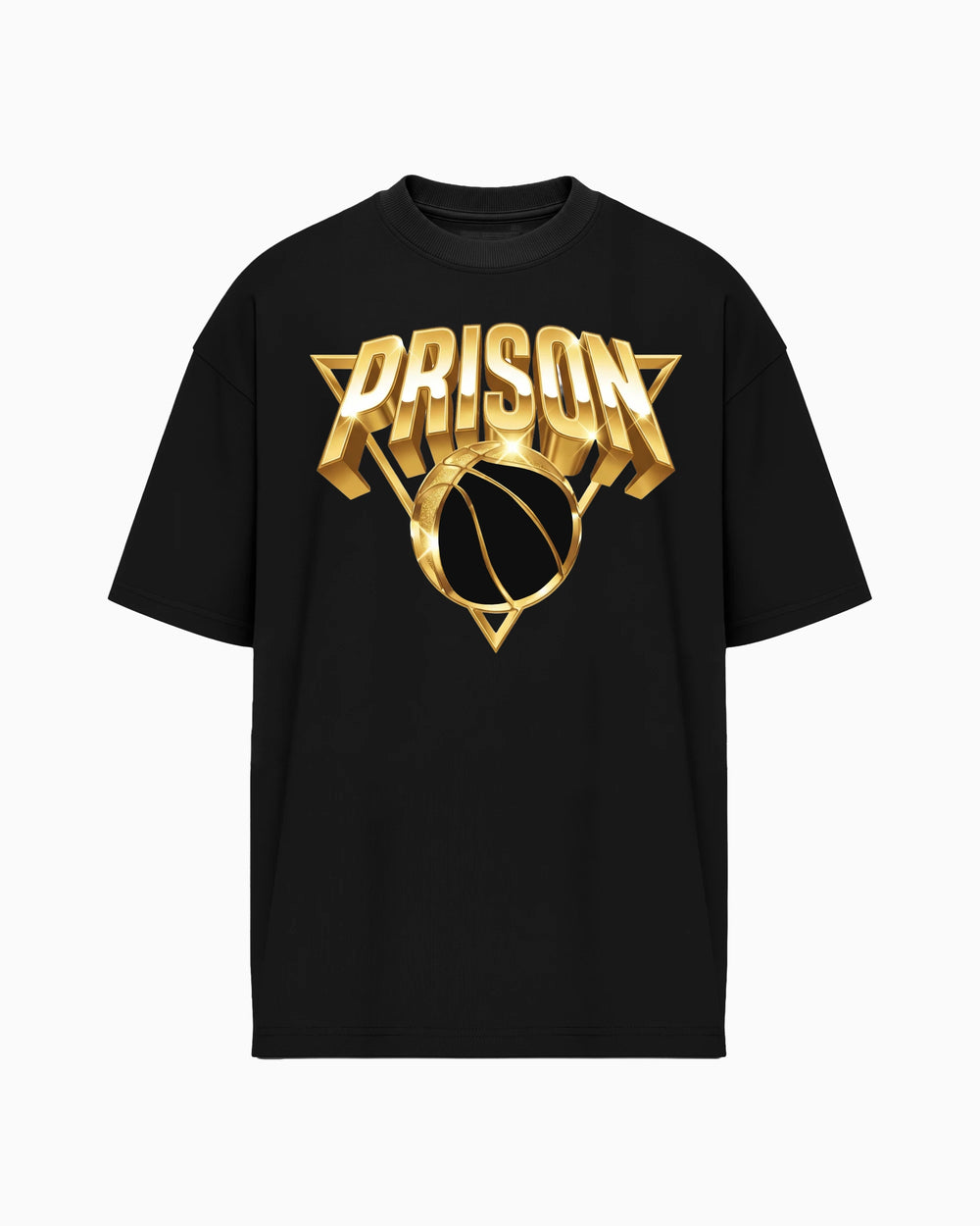 Gold Basketball Graphic Tee Black