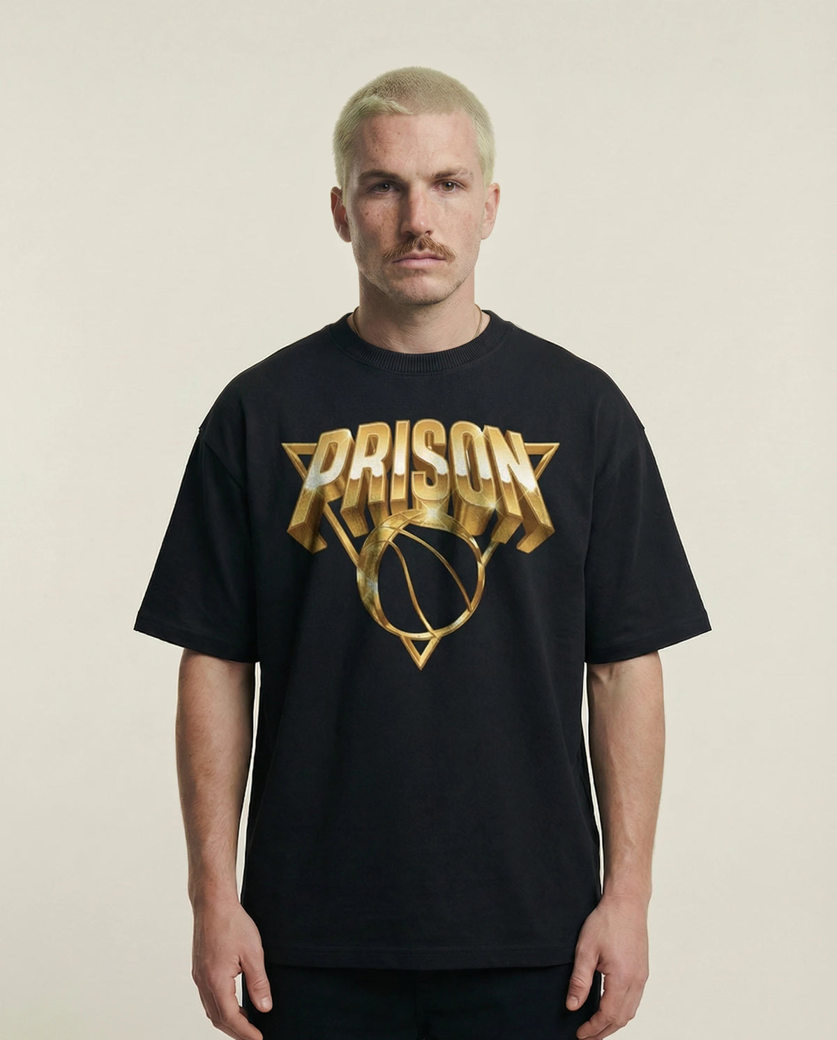 Gold Basketball Graphic Tee Black