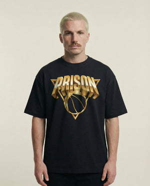 Gold Basketball Graphic Tee Black
