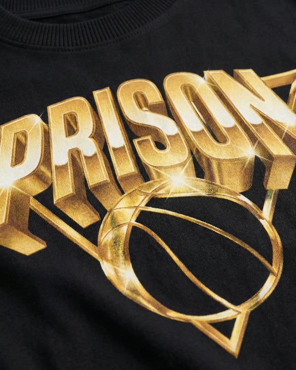 Gold Basketball Graphic Tee Black