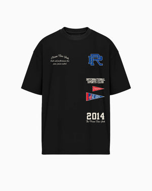Oversized Graphic T Shirt International Sports Club Black