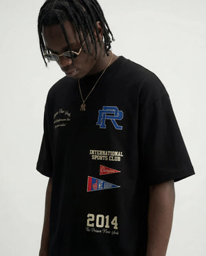 Oversized Graphic T Shirt International Sports Club Black