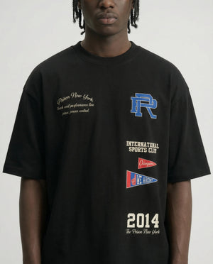 Oversized Graphic T Shirt International Sports Club Black