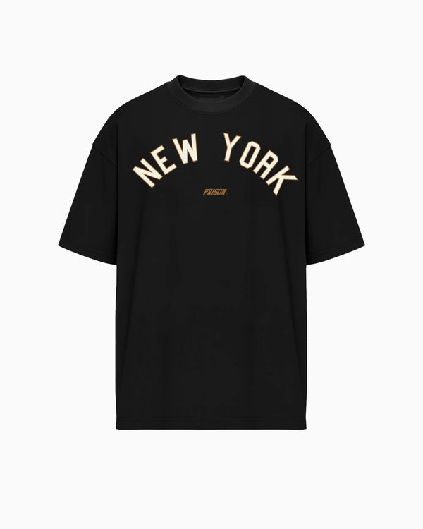 Oversized Graphic Tee New York Varsity NY Black