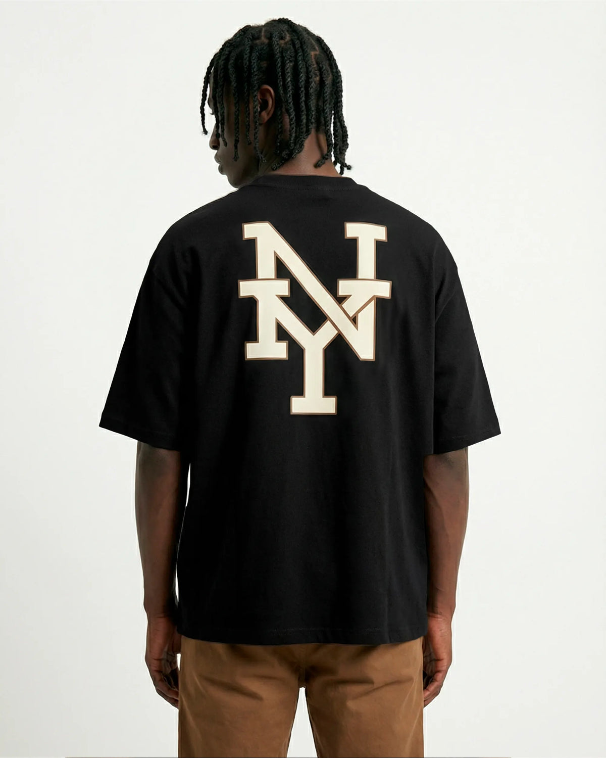 Oversized Graphic Tee New York Varsity NY Black