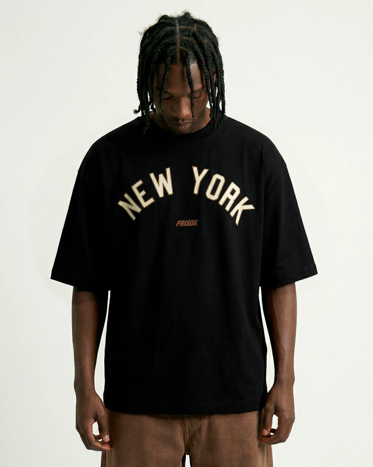 Oversized Graphic Tee New York Varsity NY Black