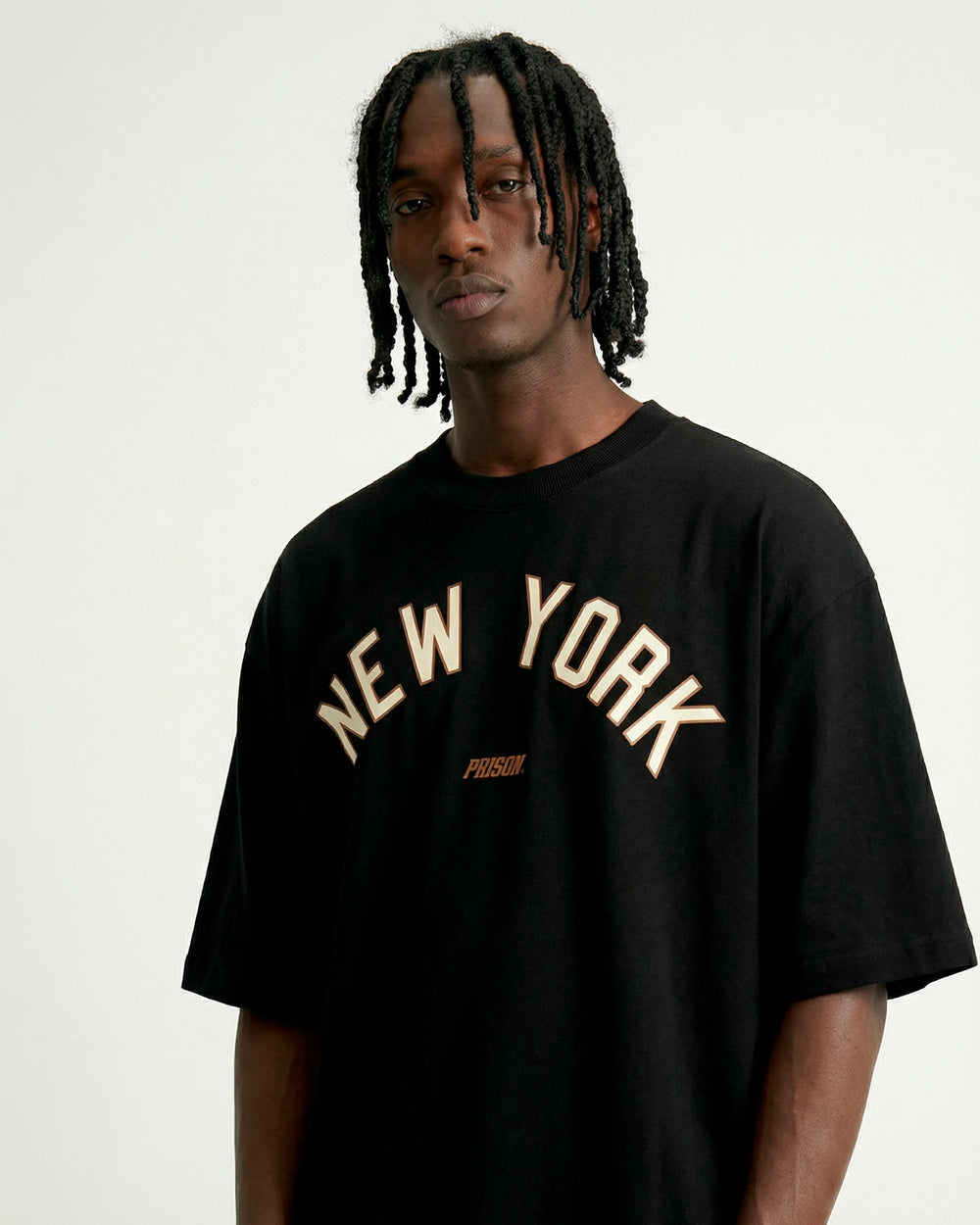 Oversized Graphic Tee New York Varsity NY Black