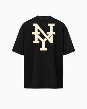 Oversized Graphic Tee New York Varsity NY Black