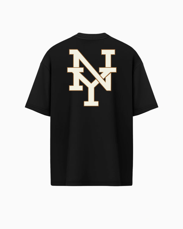 Oversized Graphic Tee New York Varsity NY Black