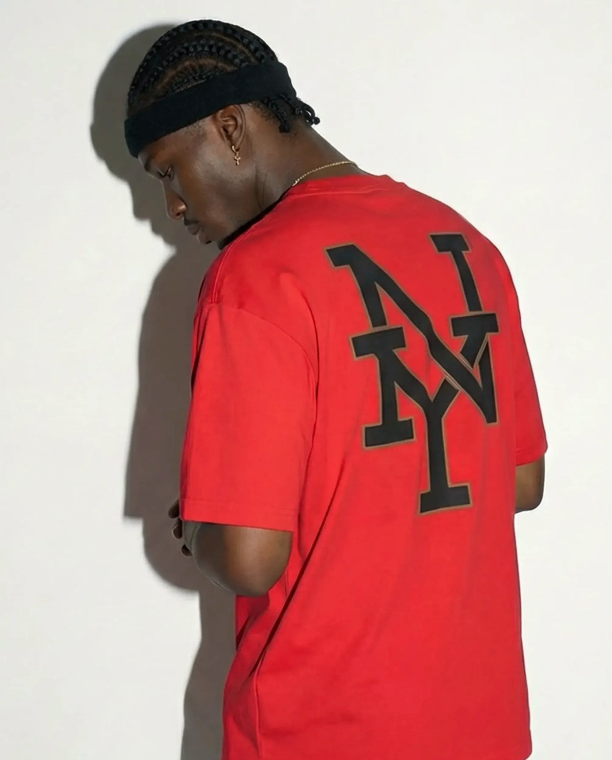 Oversized T Shirt New York Jersey Graphic Red