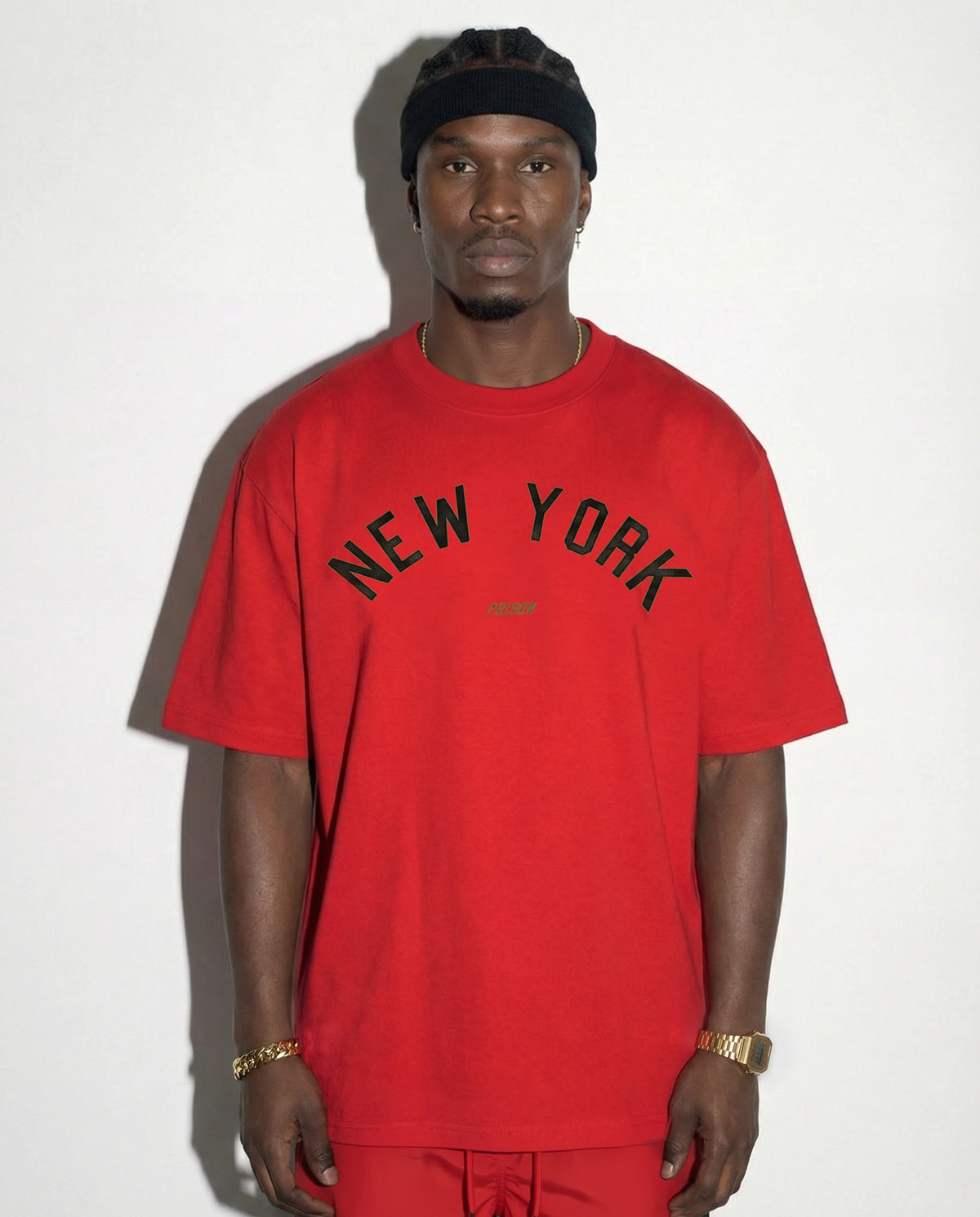 Oversized T Shirt New York Jersey Graphic Red