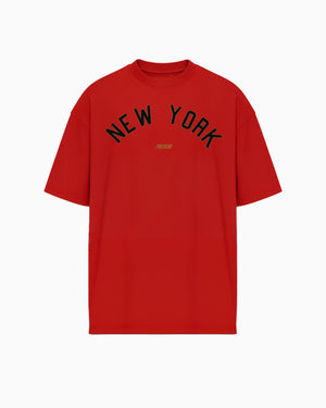 Oversized T Shirt New York Jersey Graphic Red