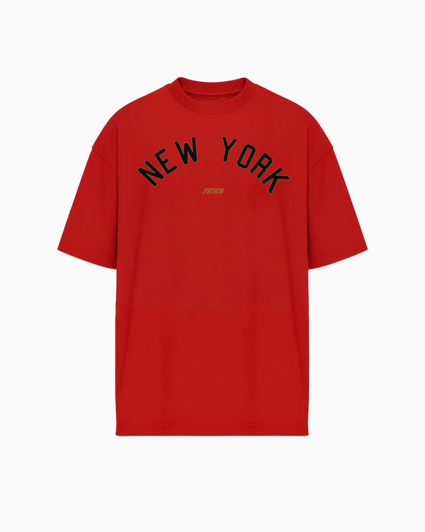 Oversized T Shirt New York Jersey Graphic Red