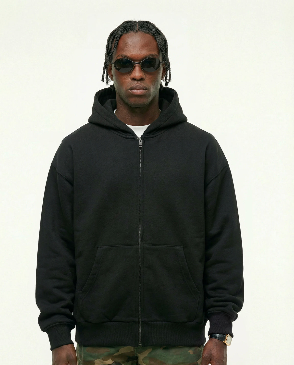 Zip Up Hoodie | NY Back Print Black
