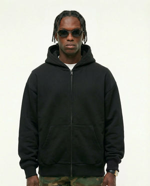 Zip Up Hoodie | NY Back Print Black
