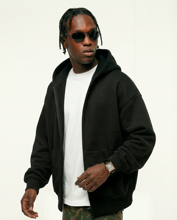 Zip Up Hoodie | NY Back Print Black