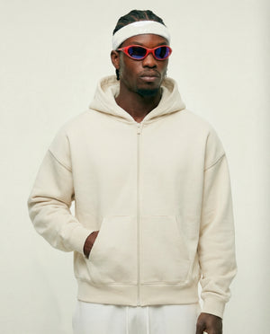Zip Up Hoodie | Off White Essential