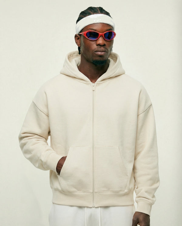 Zip Up Hoodie | Off White Essential