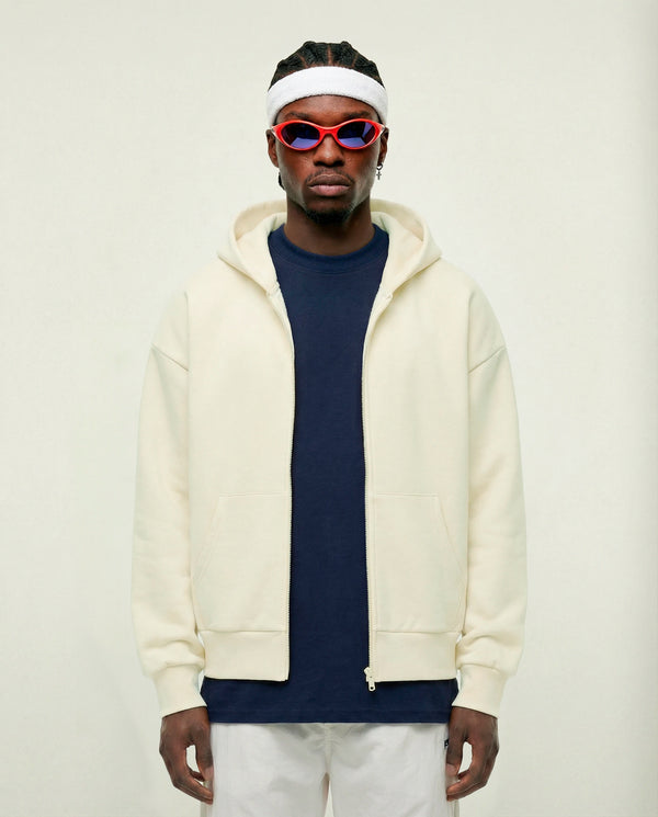 Zip Up Hoodie | Off White Essential