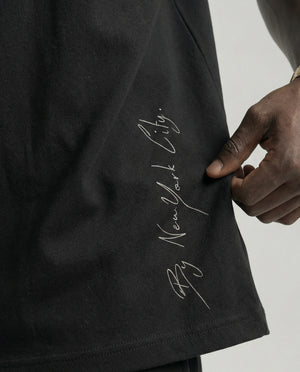 Tshirt Essentials | Black Oversized T Shirt Signature
