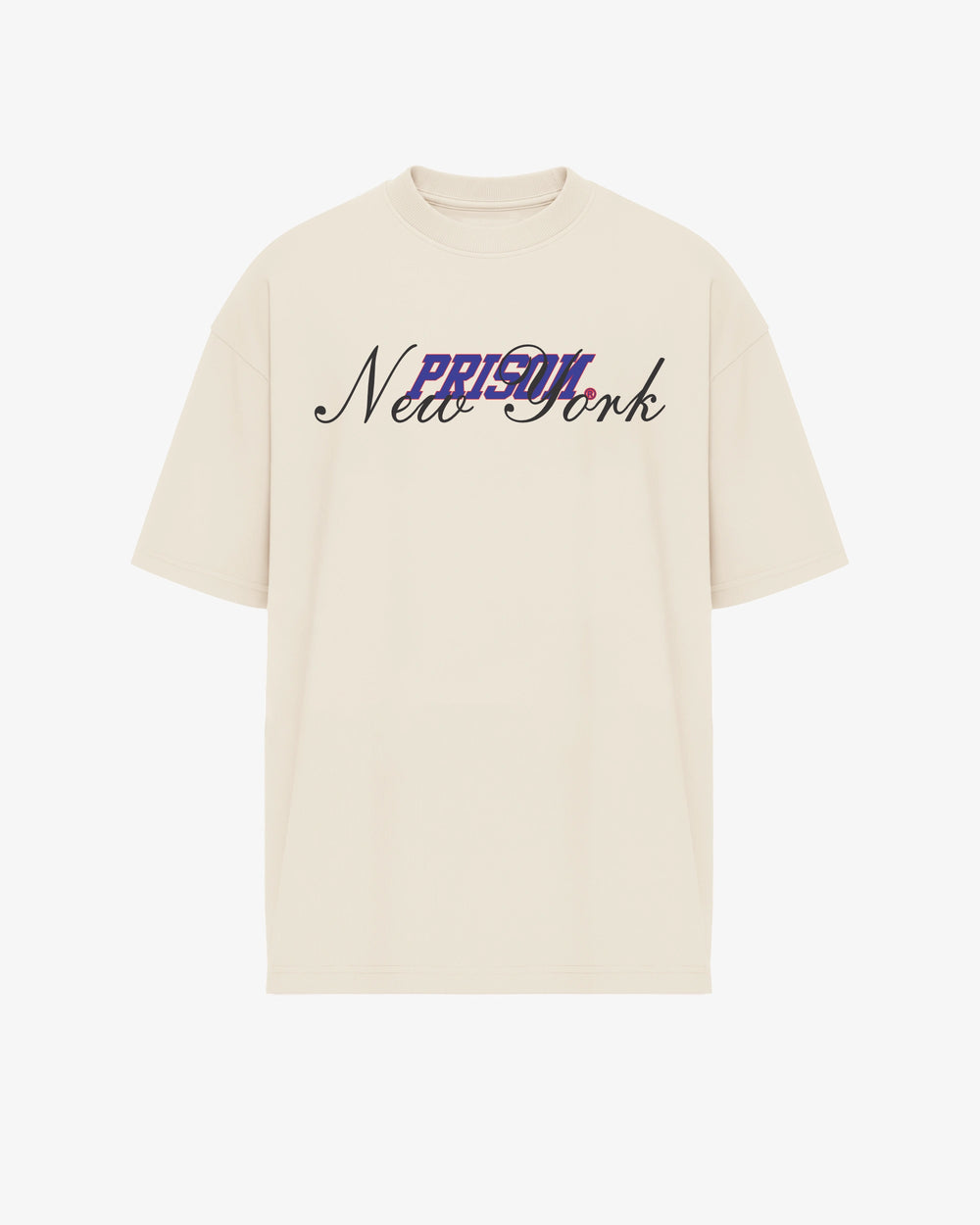 Oversized Graphic T Shirt Prison New York Script