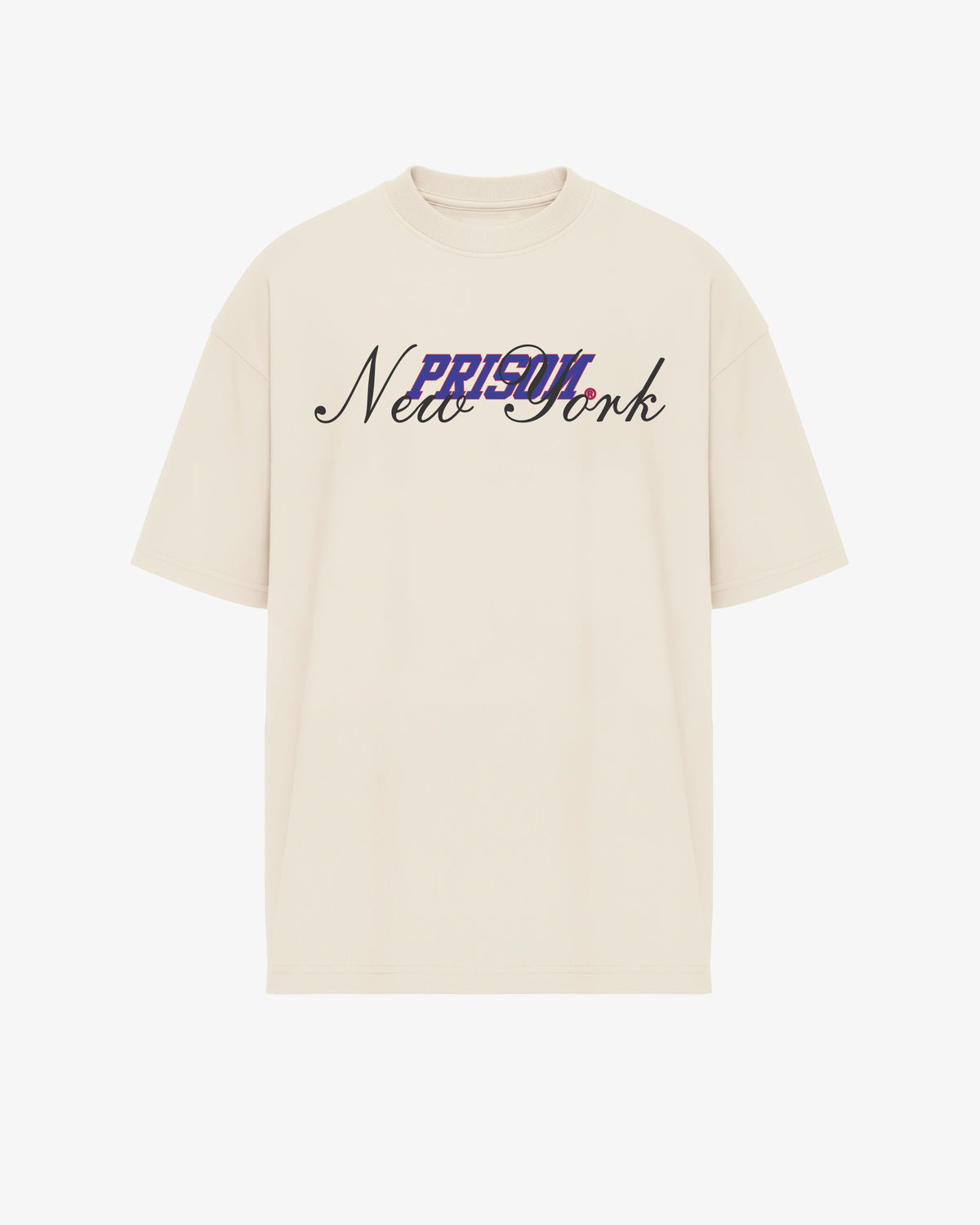 Oversized Graphic T Shirt Prison New York Script