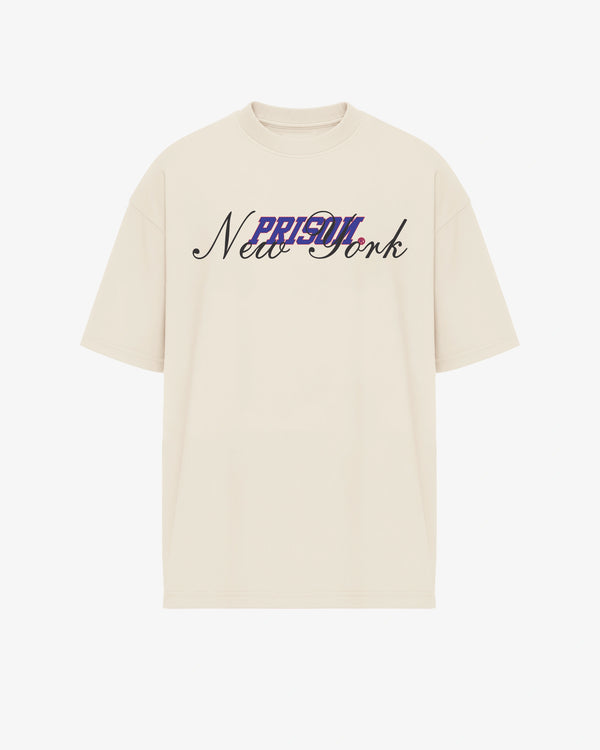Oversized Graphic T Shirt Prison New York Script