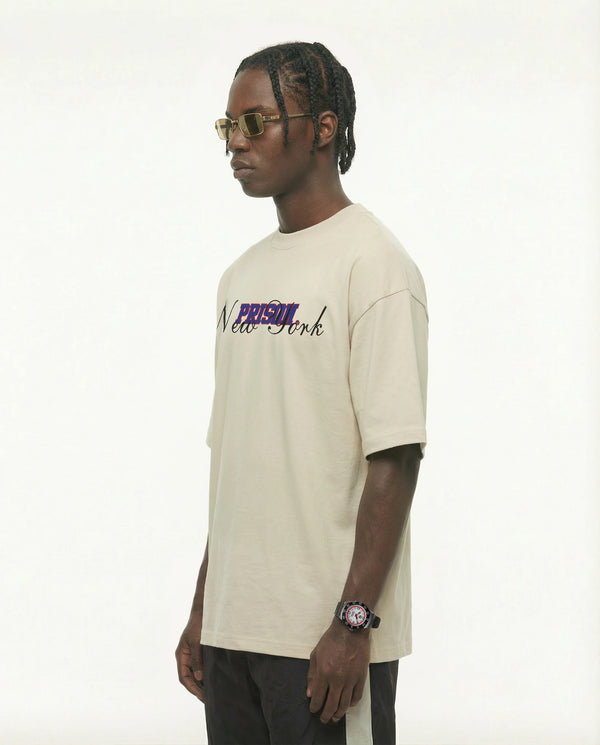 Oversized Graphic T Shirt Prison New York Script
