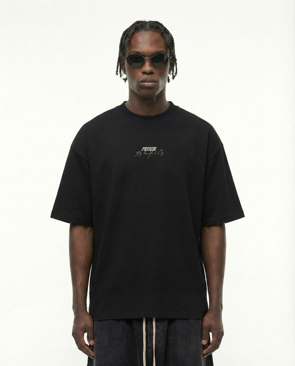 New York Signature Script Tee Black