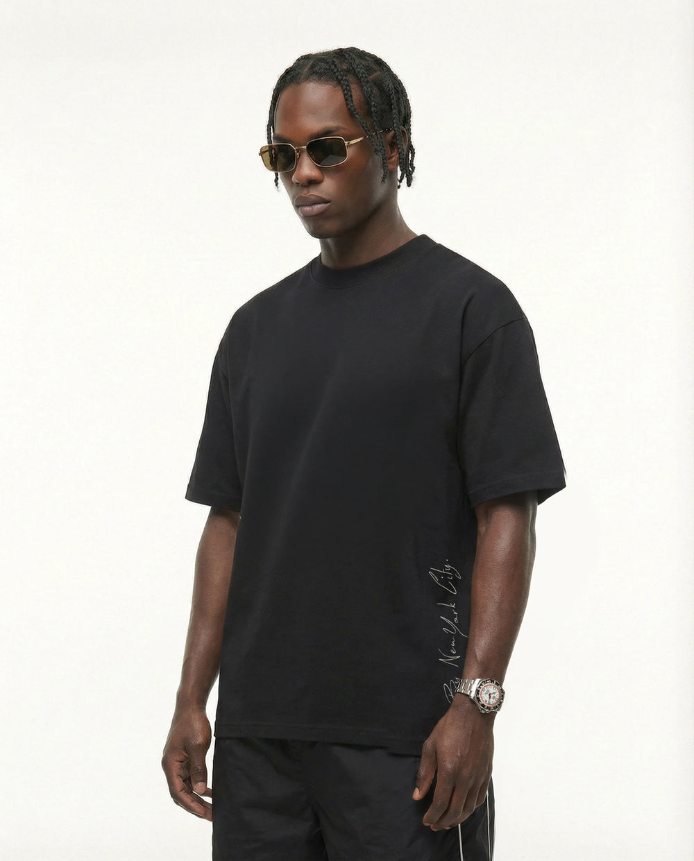 Tshirt Essentials | Black Oversized T Shirt Signature