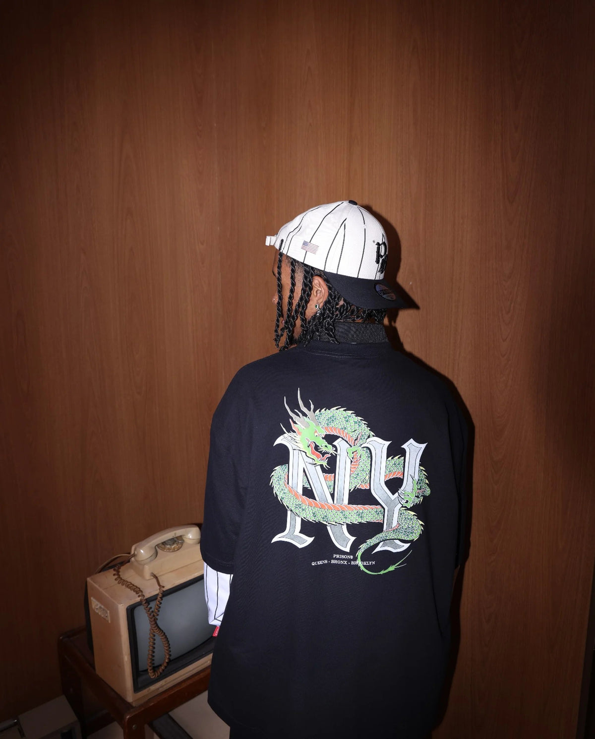 Oversized t shirt dragon NY black
