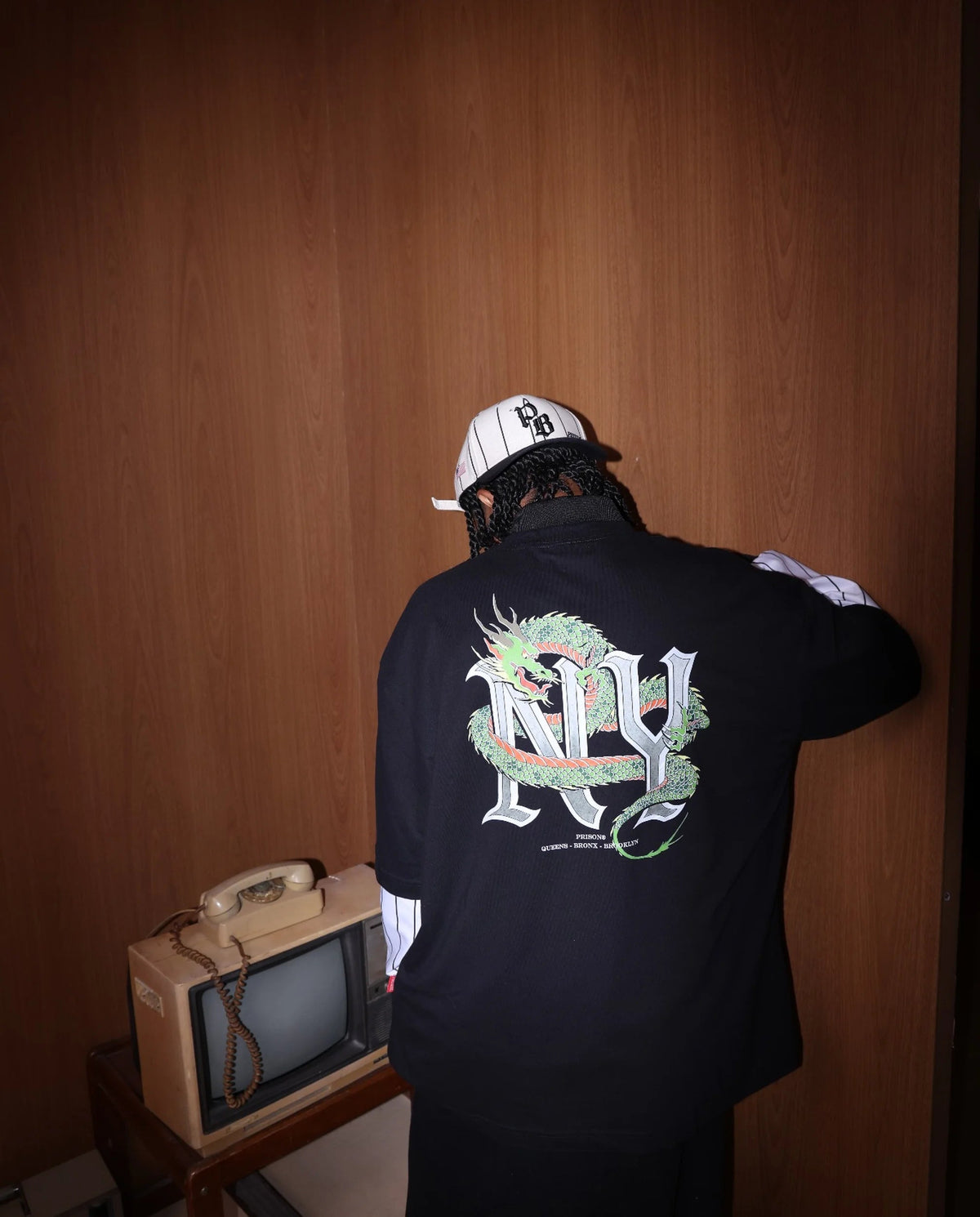 Oversized t shirt dragon NY black